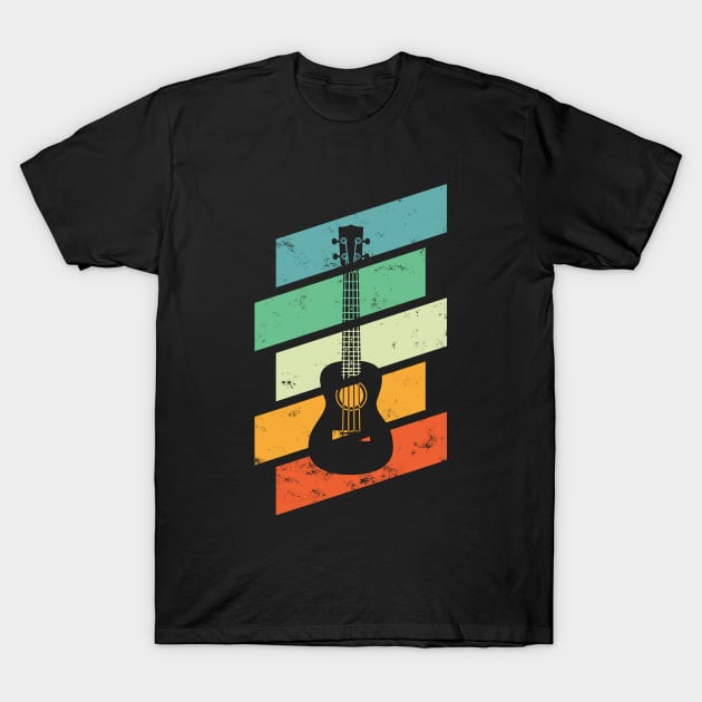 Vintage Style Ukulele Retro Colors T-Shirt by nightsworthy